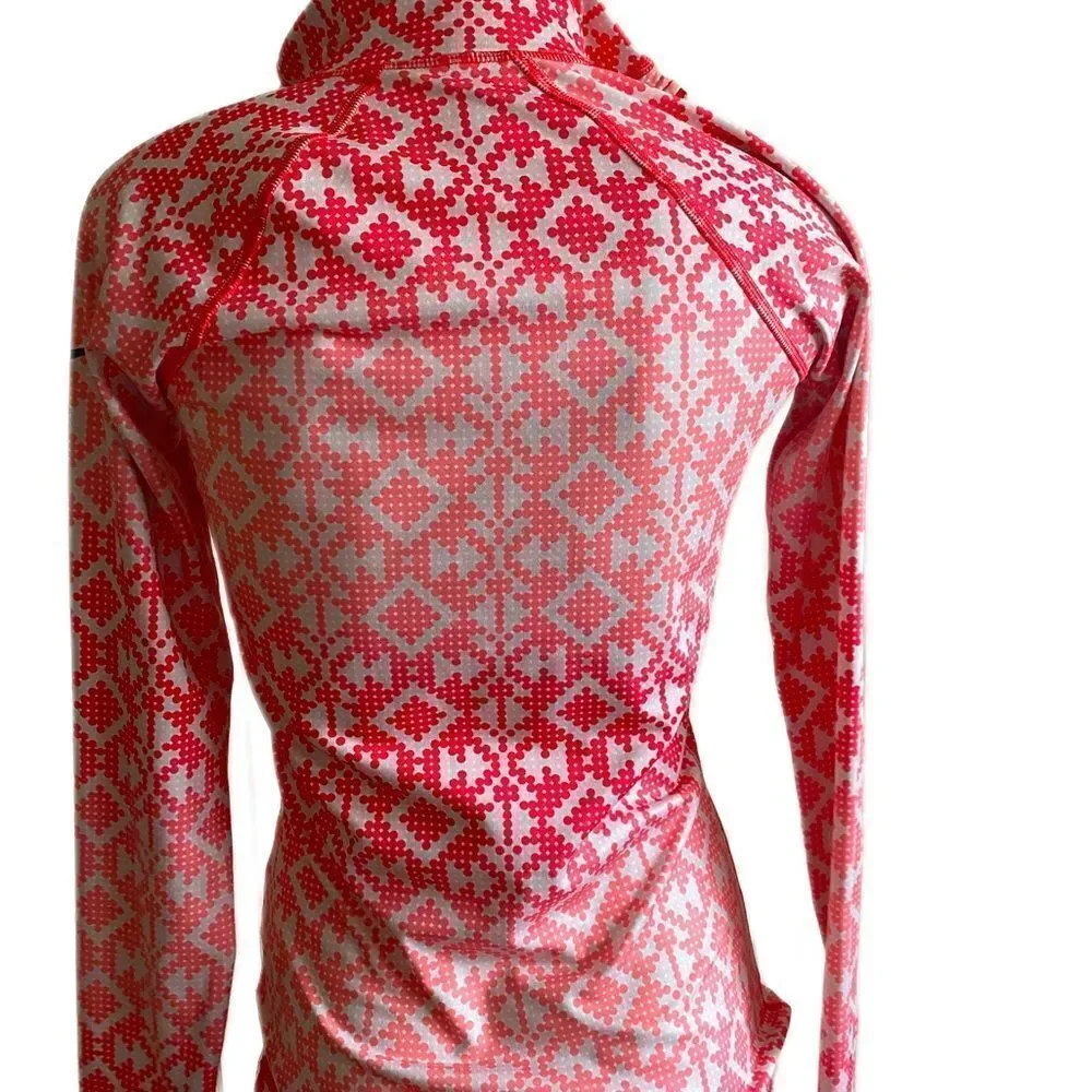 Nike Pro Quarter Zip -S orange , white.  Polyester spandex,